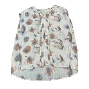 Pleione Women's anthropologie Floral Print tank Blouse Top Size Large